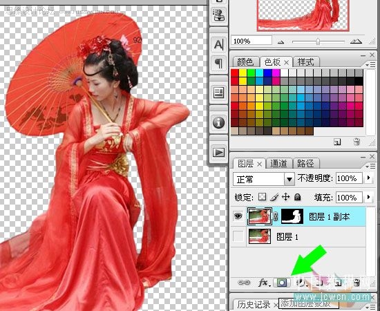 Photoshop黑白命令为古装MM调出水墨效果