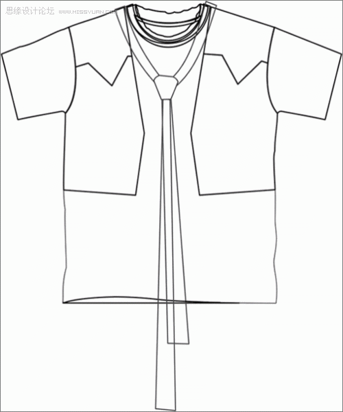 用CorelDraw在T恤框架中设计服装效果图