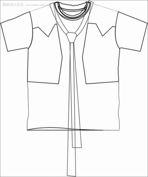 用CorelDraw在T恤框架中设计服装效果图