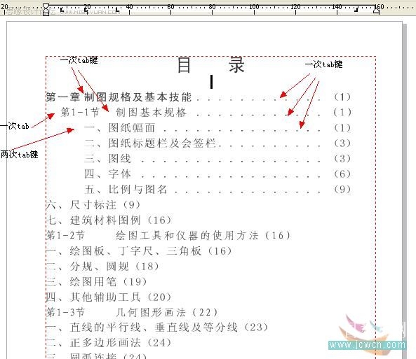 CorelDRAW X4实例教程:运用制表位制作目录技巧