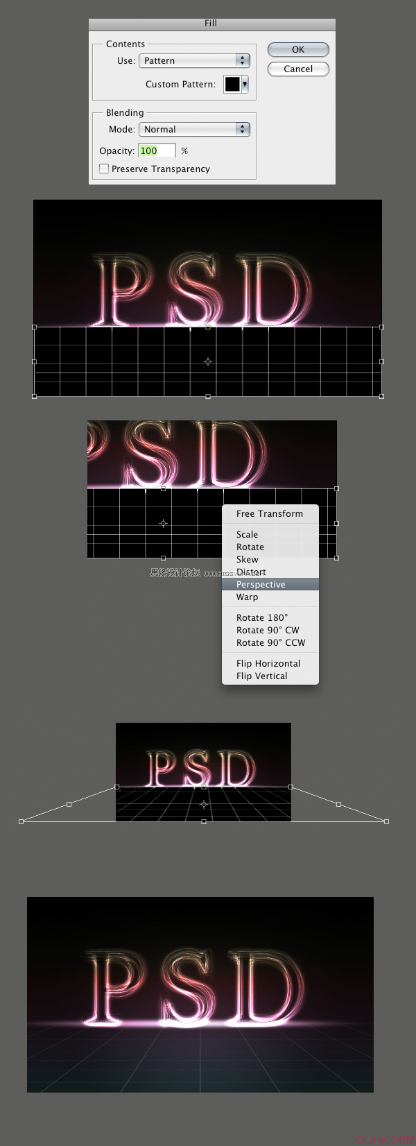 Photoshop設計漂亮的光線字體