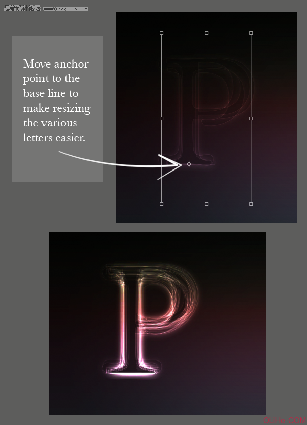 Photoshop設計漂亮的光線字體