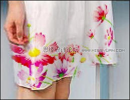 Photoshop为美女衣裳添加花纹特效