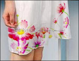 Photoshop为美女衣裳添加花纹特效