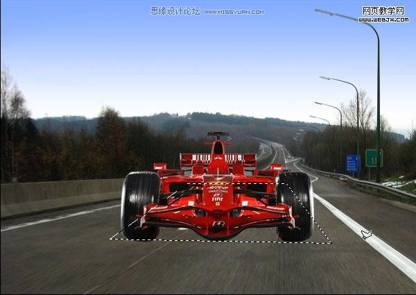 Photoshop合成着火的疯狂赛车