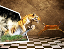Photoshop视频教程：合成老虎逐鹿图像特效