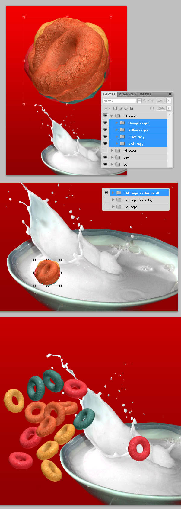 Photoshop3D工具来绘制甜麦圈的包装袋