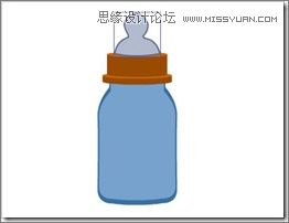 Flash绘画教程:绘图功能制作奶瓶标志