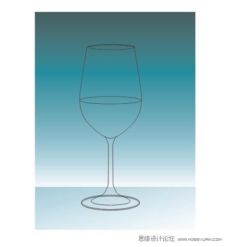 CorelDRAW绘制质感的高脚玻璃杯