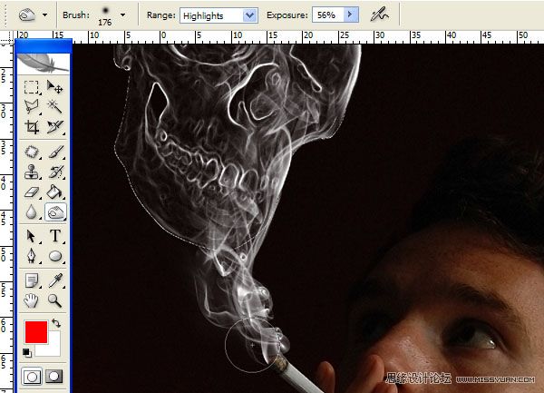 Photoshop利用烟雾做出超酷的骷髅效果