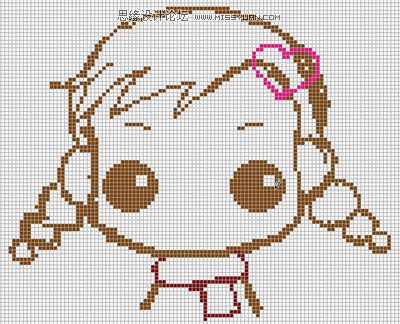 绘画教程:使用电脑画图工具画像素头像 - 绘画