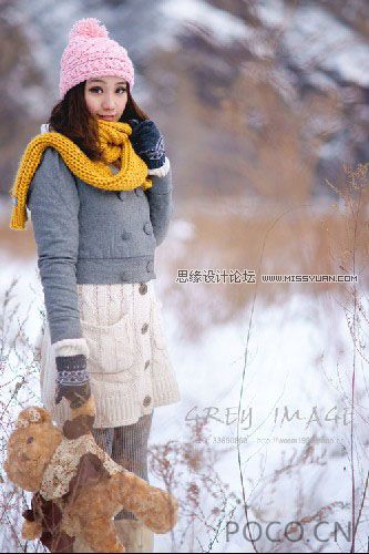 Photoshop打造冬季浪漫雪景效果