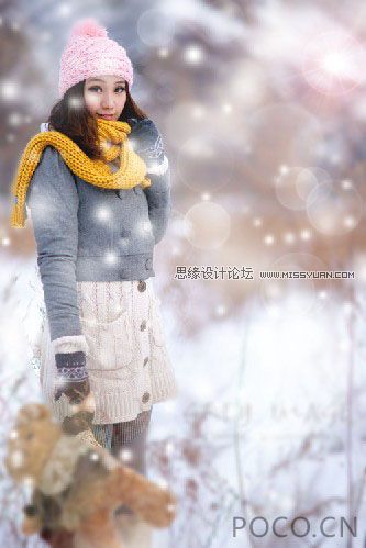 Photoshop打造冬季浪漫雪景效果