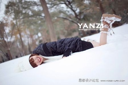 Photoshop打造冬季浪漫雪景效果