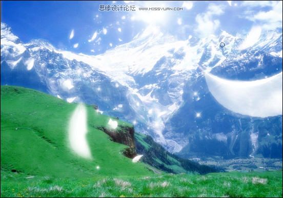 Photoshop合成梦幻的雪山一角实例