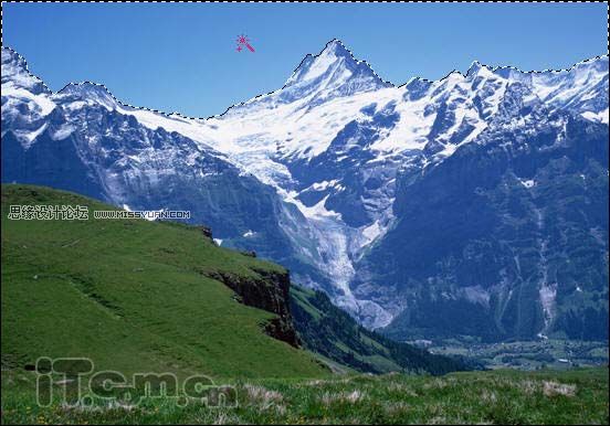 Photoshop合成梦幻的雪山一角实例