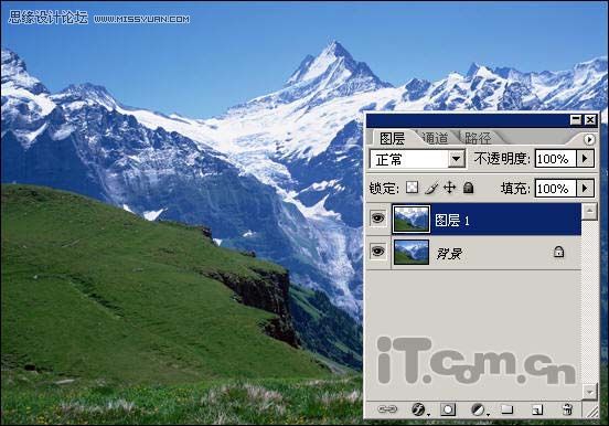 Photoshop合成梦幻的雪山一角实例
