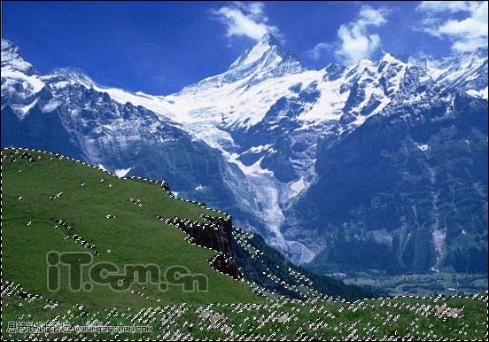 Photoshop合成梦幻的雪山一角实例