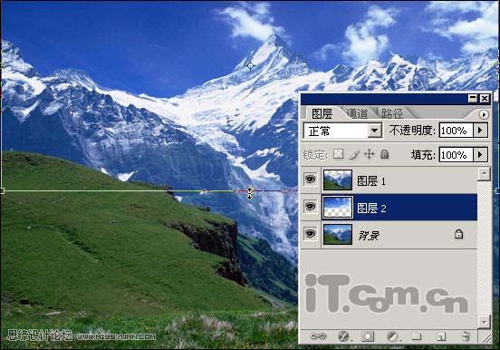 Photoshop合成梦幻的雪山一角实例