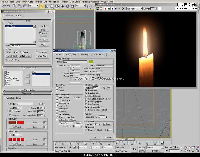 3ds Max实例教程：制作蜡烛详细过程,PS教程,思缘教程网