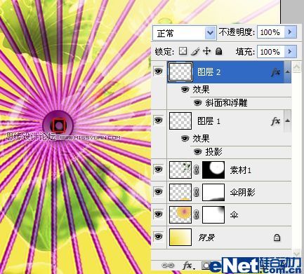 Photoshop设计一幅古韵春景之画
