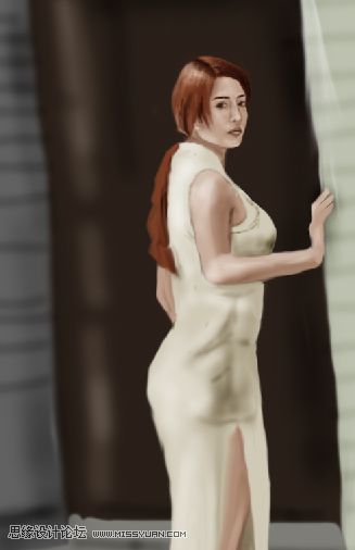 Photoshop手绘中国风的旗袍美女