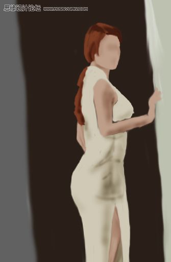 Photoshop手绘中国风的旗袍美女