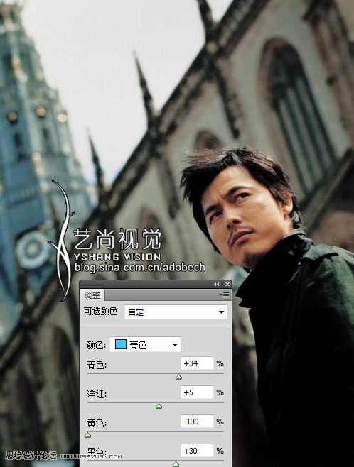 Photoshop调出上海滩男人泛黄色调