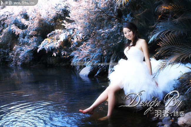Photoshop为婚纱写真样片调出唯美冷色暗调