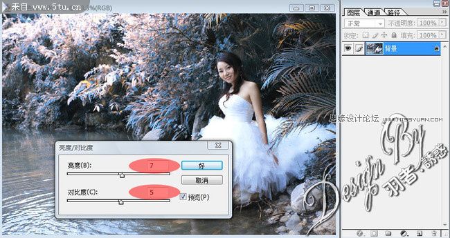 Photoshop为婚纱写真样片调出唯美冷色暗调