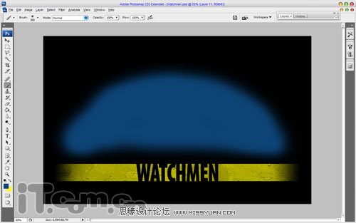 Photoshop制作蓝色守望者电影海报