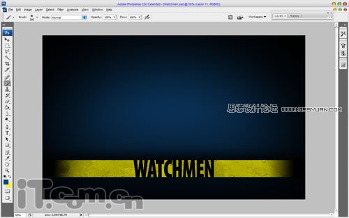 Photoshop制作蓝色守望者电影海报