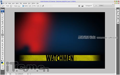 Photoshop制作蓝色守望者电影海报