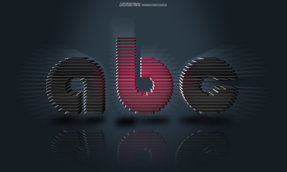 Photoshop字体教程:质感立体栅格文字