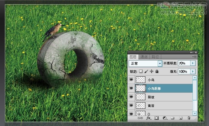 Photoshop CS5制作实景逼真的3D效果文字