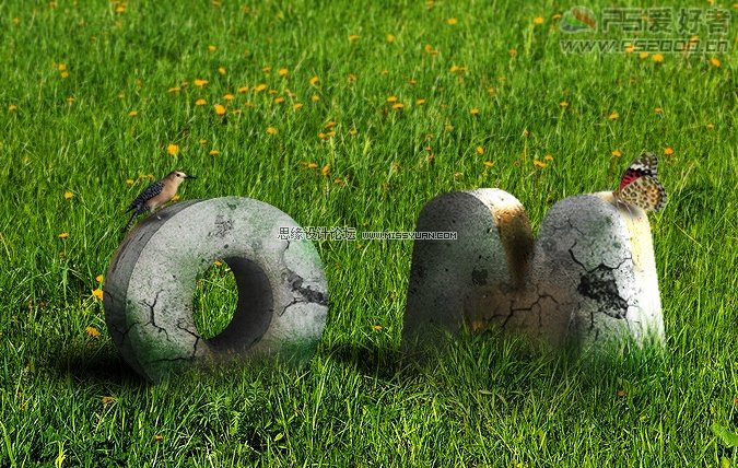 Photoshop CS5制作实景逼真的3D效果文字