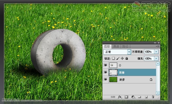 Photoshop CS5制作实景逼真的3D效果文字