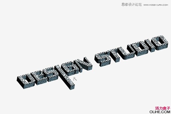 Photoshop设计一款花纹3D文字效果