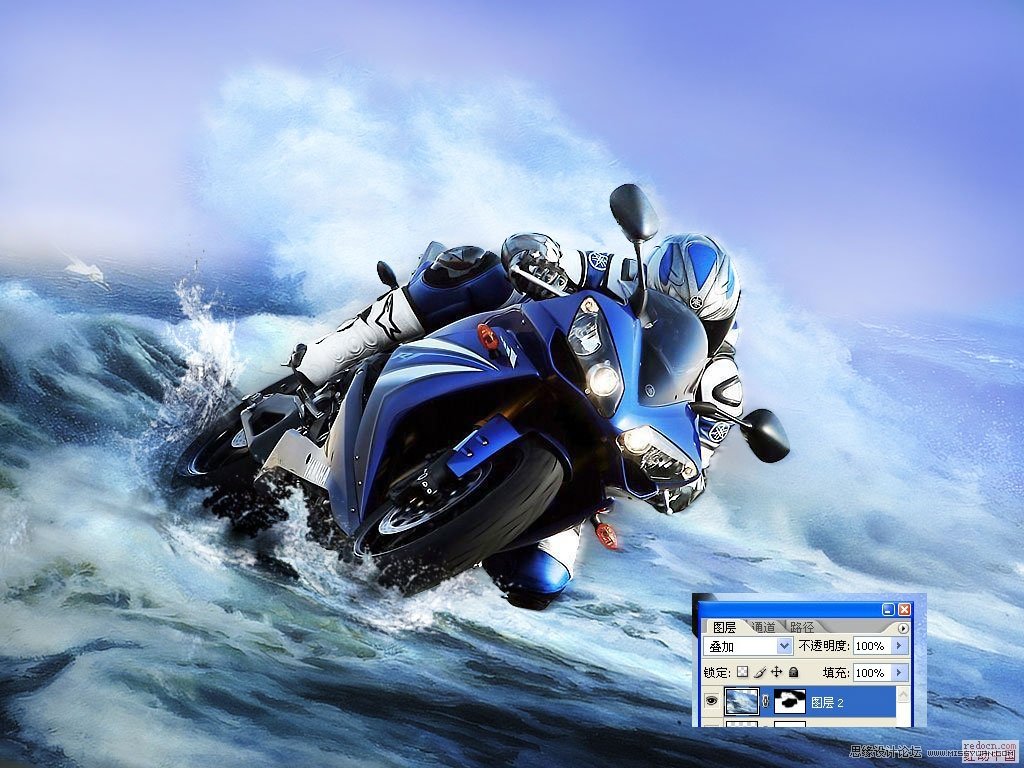 Photoshop合成经典的海上摩托车手 - 转载教程