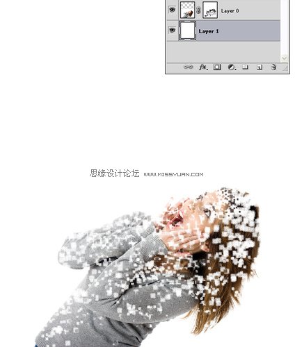 Photoshop制作人物的数字化分解效果
