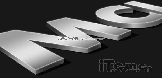 Photoshop制作一款3D立体金属字教程