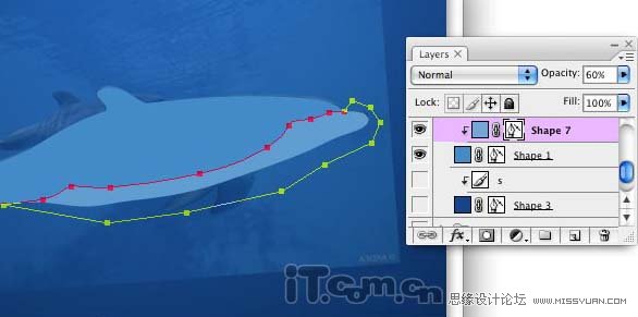 Photoshop绘制可爱的卡通海豚教程