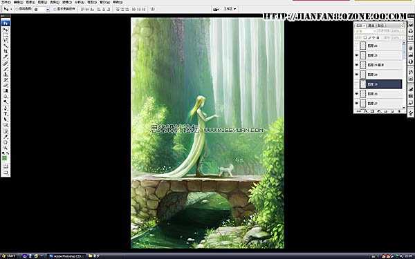Photoshop鼠绘梦幻森林漫步的魔法师