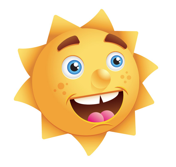 Illustrator绘制快乐微笑的矢量太阳