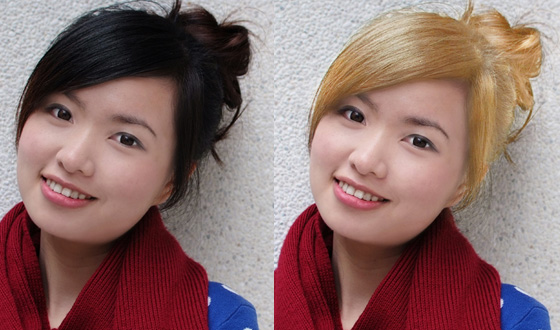 <em>photoshop把</em>mm<em>黑色</em>的<em>头发</em>调成金黄色 - 转载教