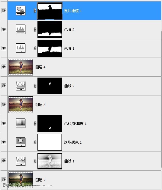 Photoshop调出外景人物质感的暗色效果