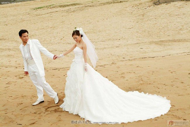 Photoshop打造绚丽梦幻的紫色婚片效果