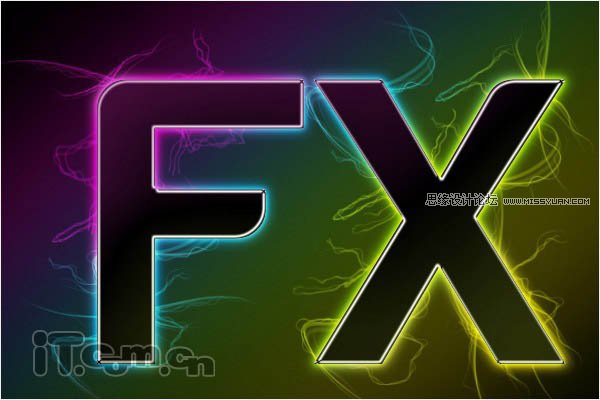 Photoshop制作彩色烟雾装饰的潮流字