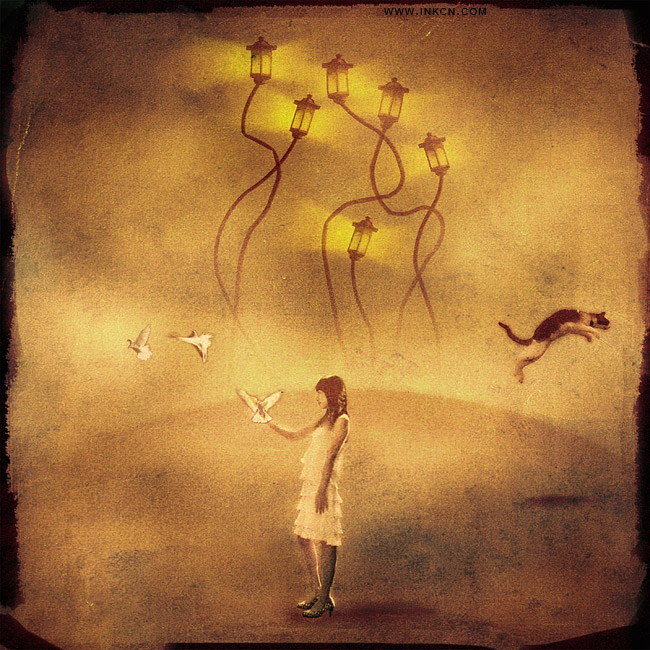 photoshop使用操控变形合成颓废的人物场景 -