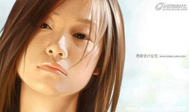 Photshop鼠绘教程:绘制超写实女性人物头像